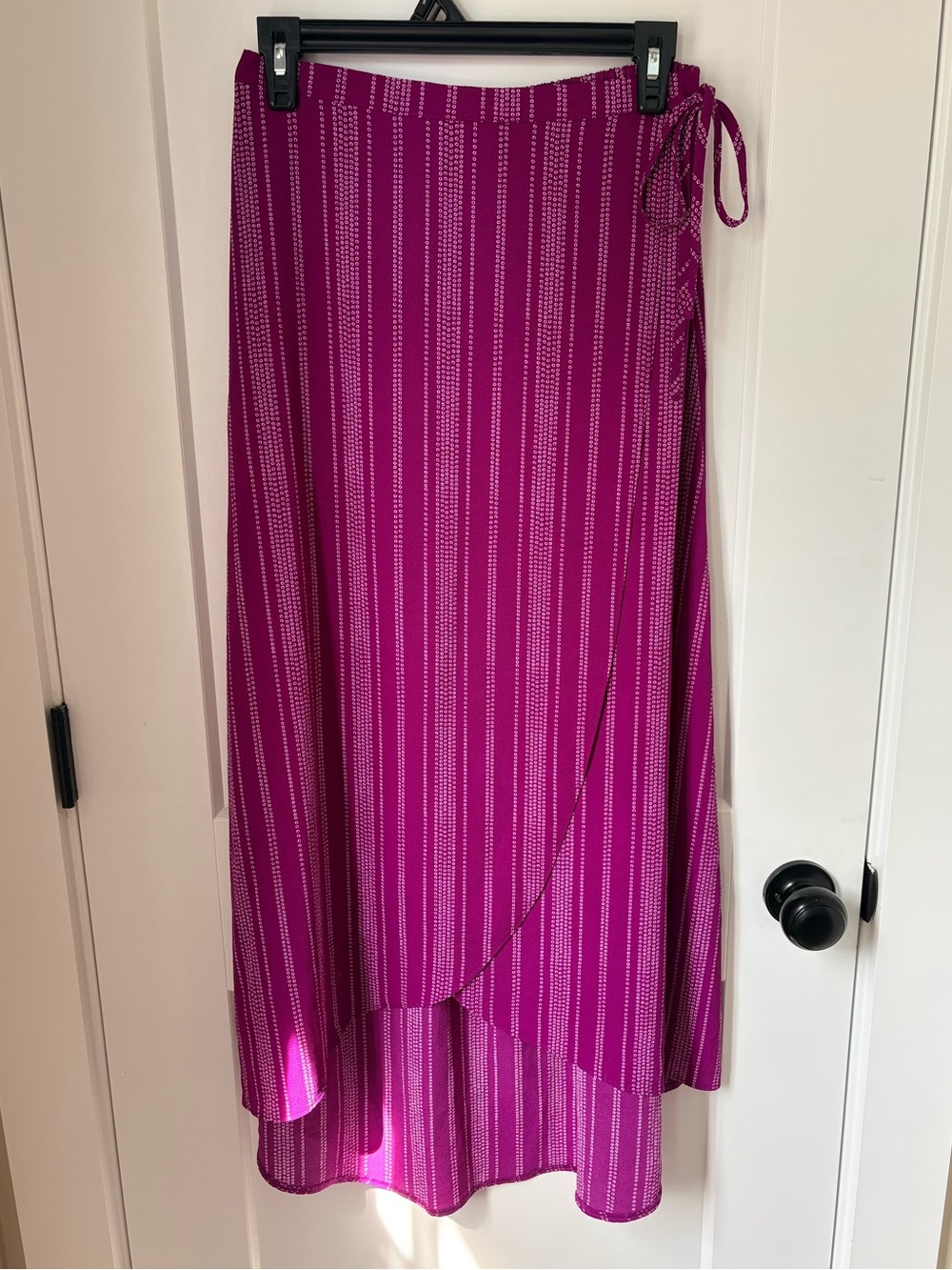 Maurices Magenta Stripe High-Low Skirt